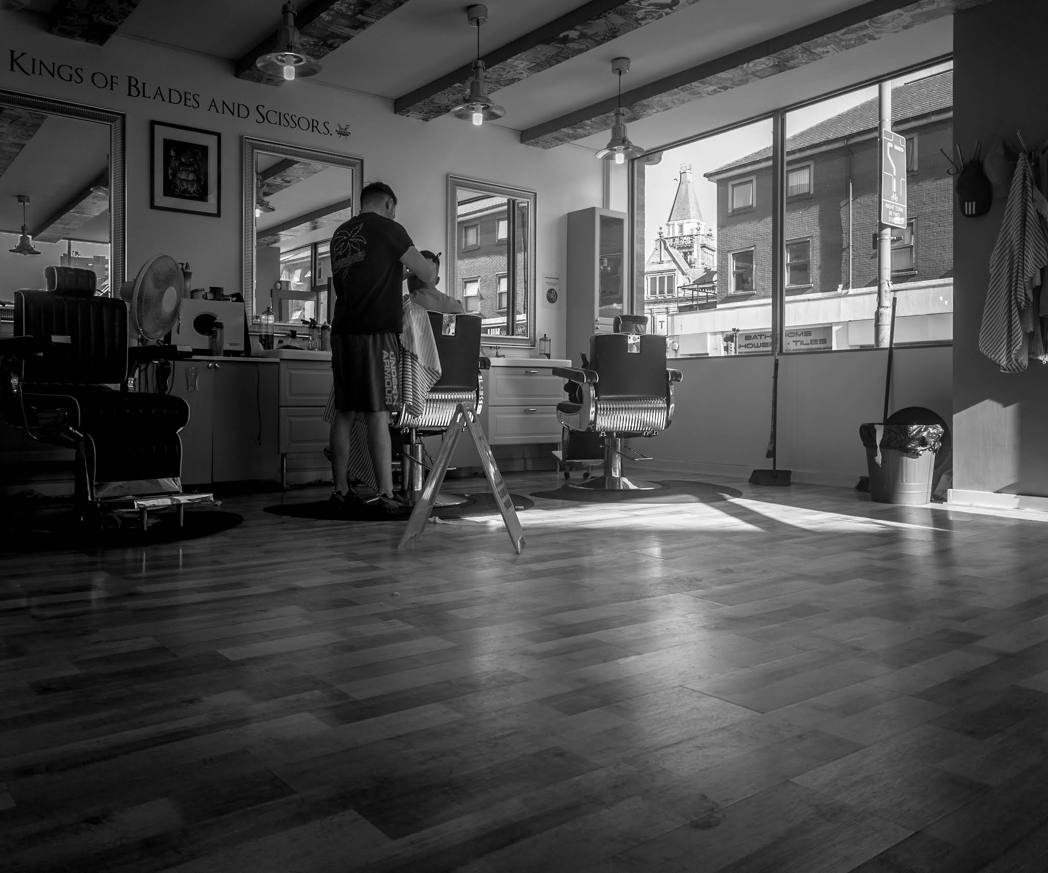 Inside the barber shop